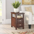 Cherry Solid Wood End Table with Storage X2047