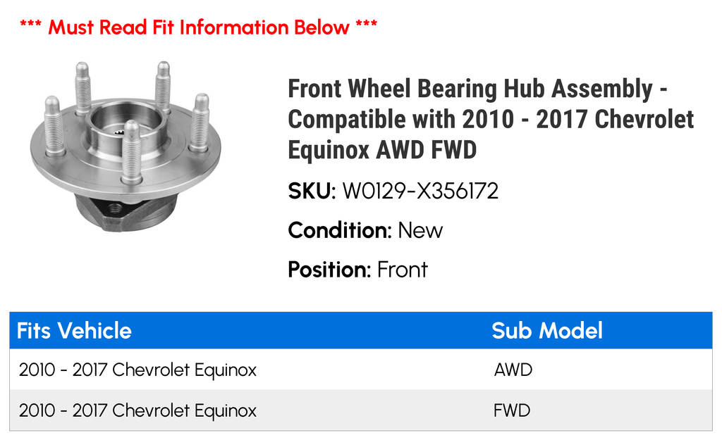 Front Wheel Bearing Hub Assembly N76037