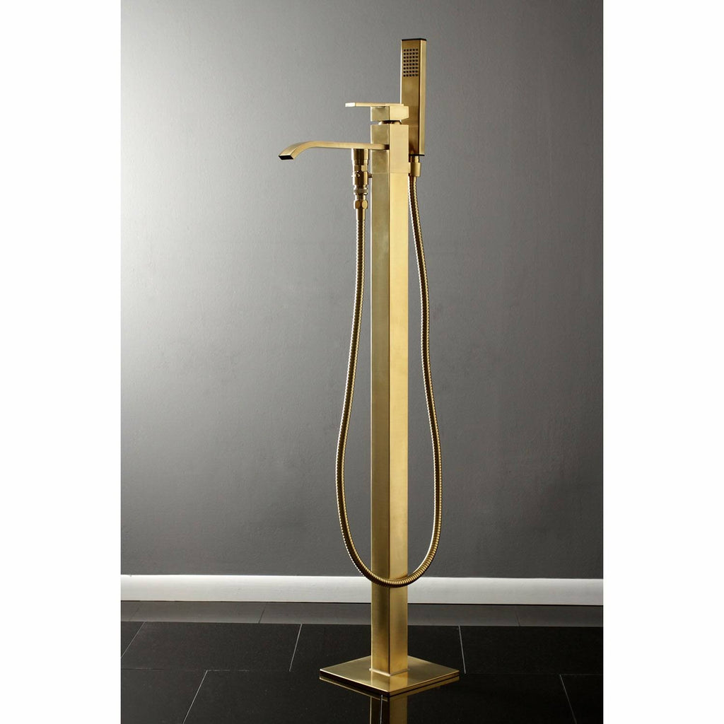 Brushed Brass Freestanding Tub Faucet with Hand Shower Z2692