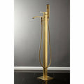 Brushed Brass Freestanding Tub Faucet with Hand Shower Z2692