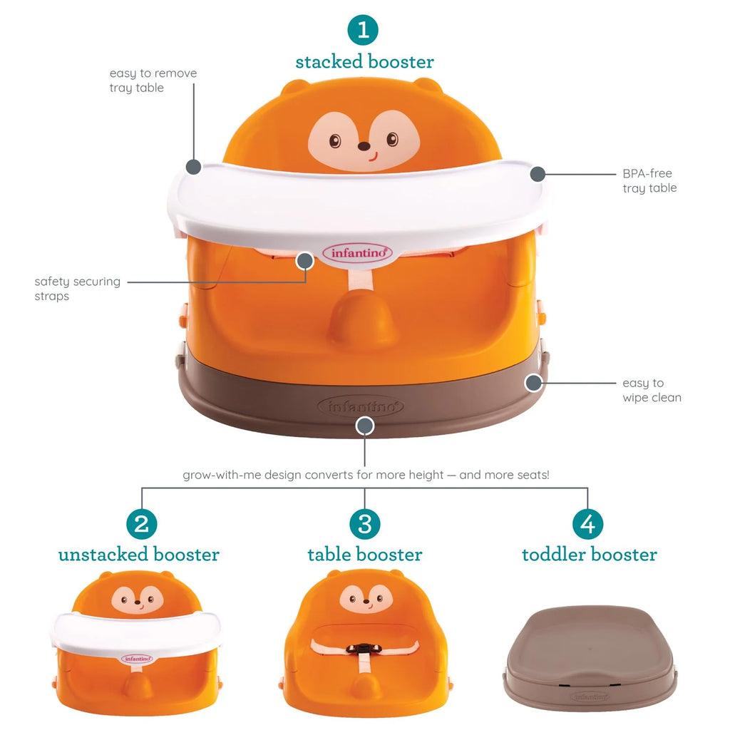 Orange Fox 4-in-1 Baby to Toddler High Chair Booster Seat O684