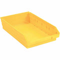 Nestable Shelf Bin, Plastic, Yellow, Lot of 12 H495416