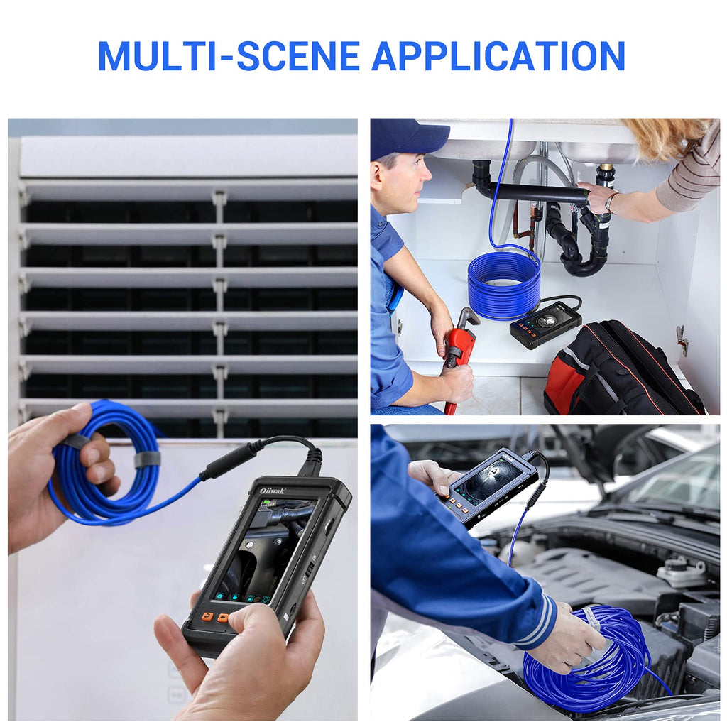 33FT 5.5mm 1080P Waterproof Sewer Inspection Camera with Lights 4.3'' IPS Screen O81264