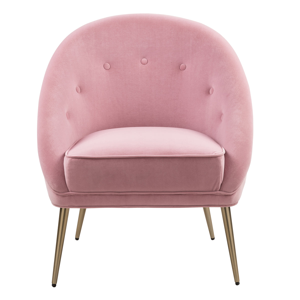 Pink Velvet Barrel Chair with Golden Legs D777834