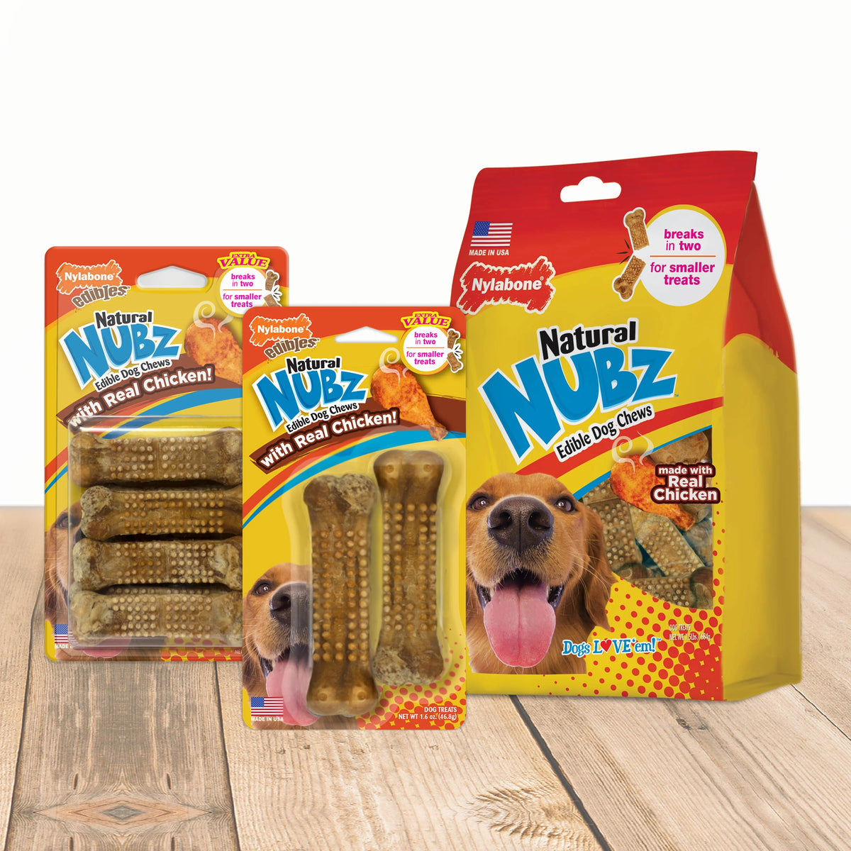 Large Edible Dog Chew Treat, Chicken Flavor, 2.2 Lbs. (18 Count) F40186