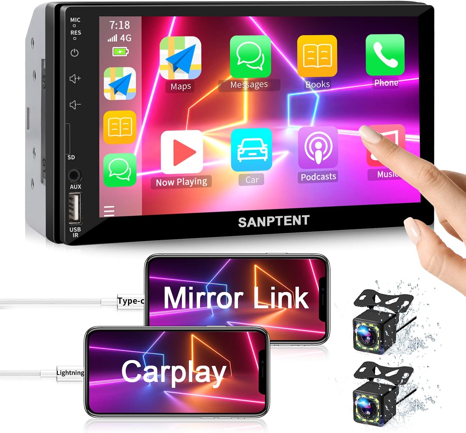 7 Inch Double Din Car Stereo with Bluetooth Q65727