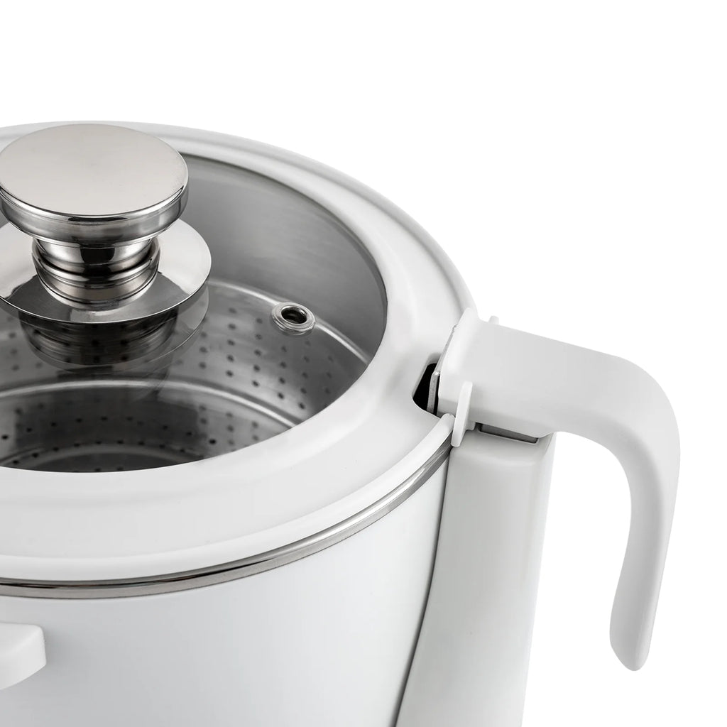 3L Stainless Steel Electric Hot Pot with Measuring Cup (White) V280265