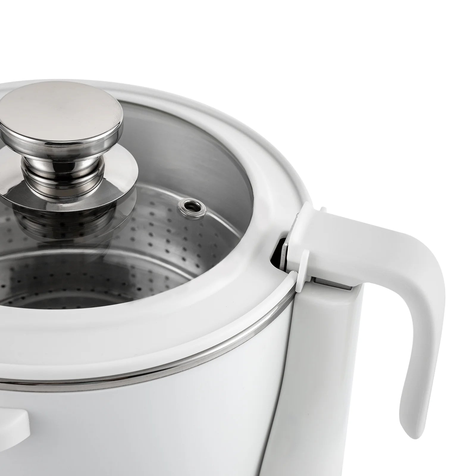 3L Stainless Steel Electric Hot Pot with Measuring Cup (White) V280265
