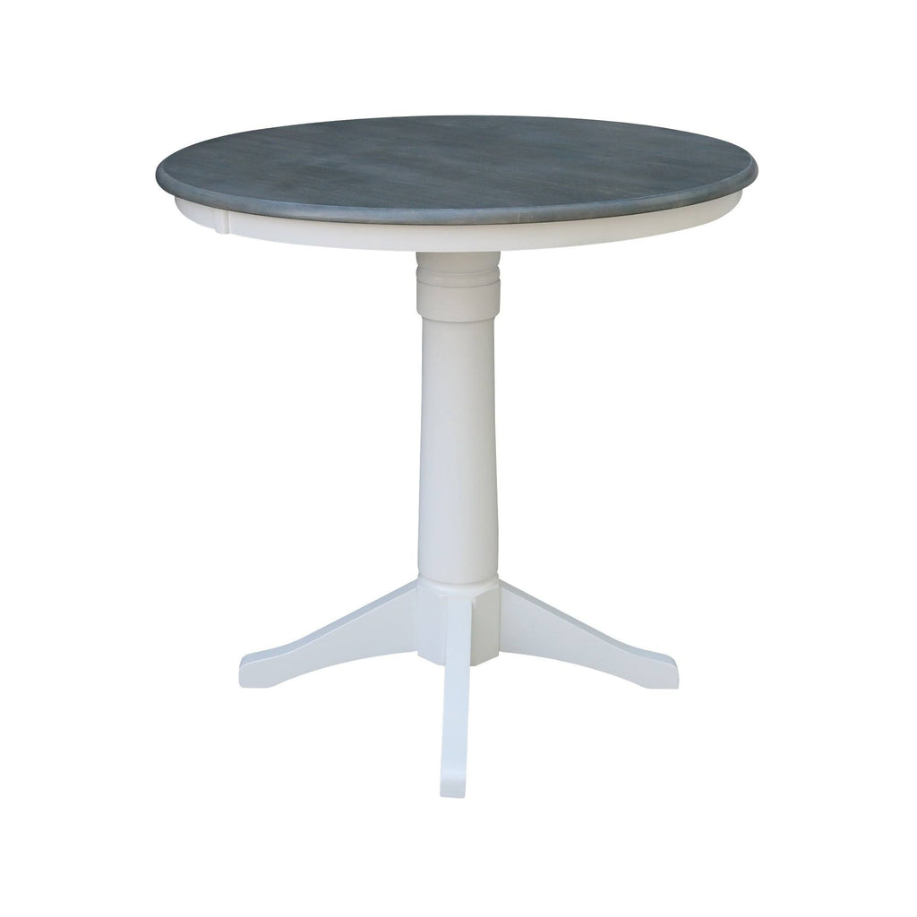 White/Heather Gray Round Top Pedestal Table J58949