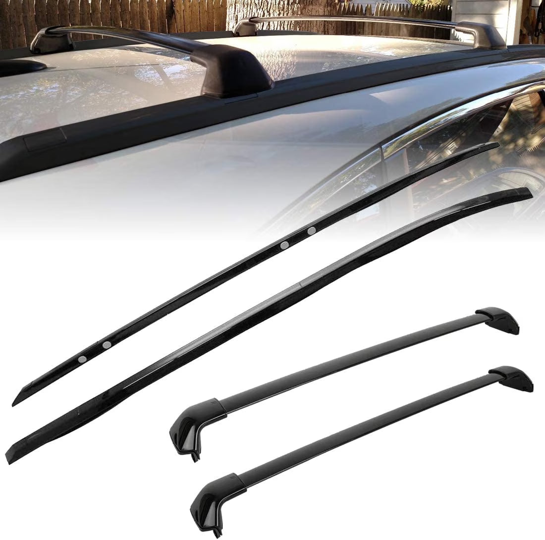 Black Aluminum Roof Rack CrossBars Side Rails K88276