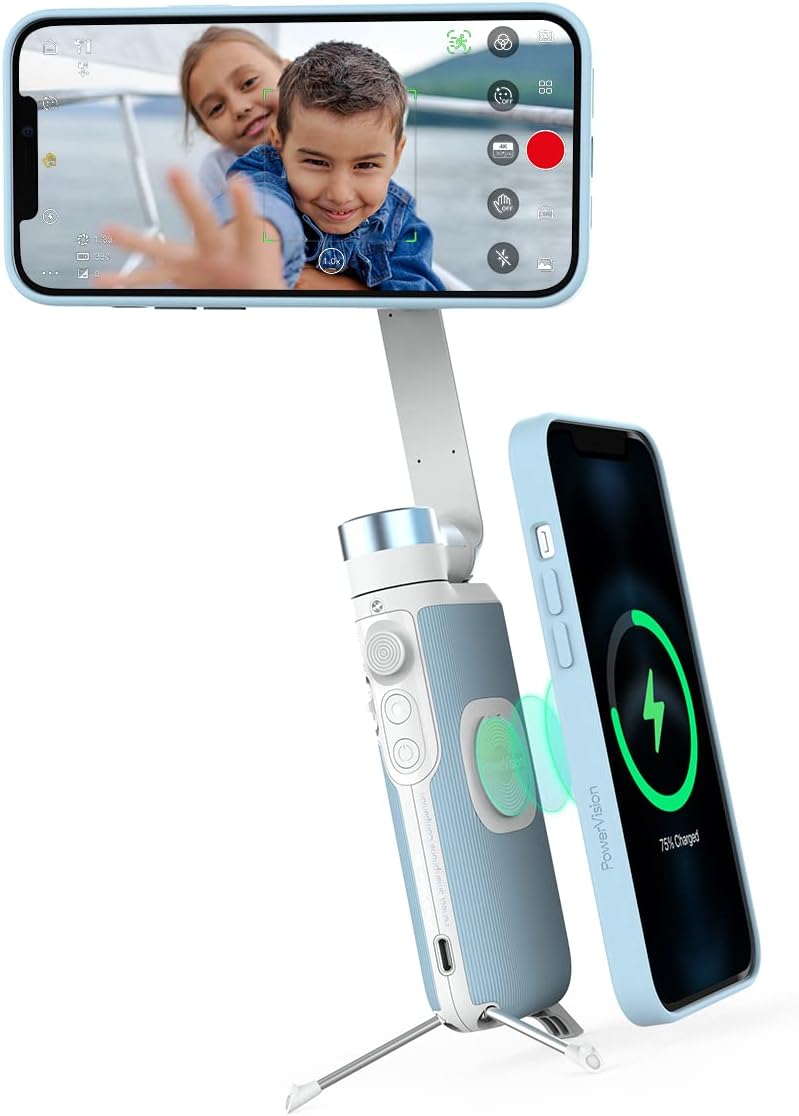 3-Axis Smartphone Gimbal with Built-in Tripod, Green, Pack of 2 Z930065