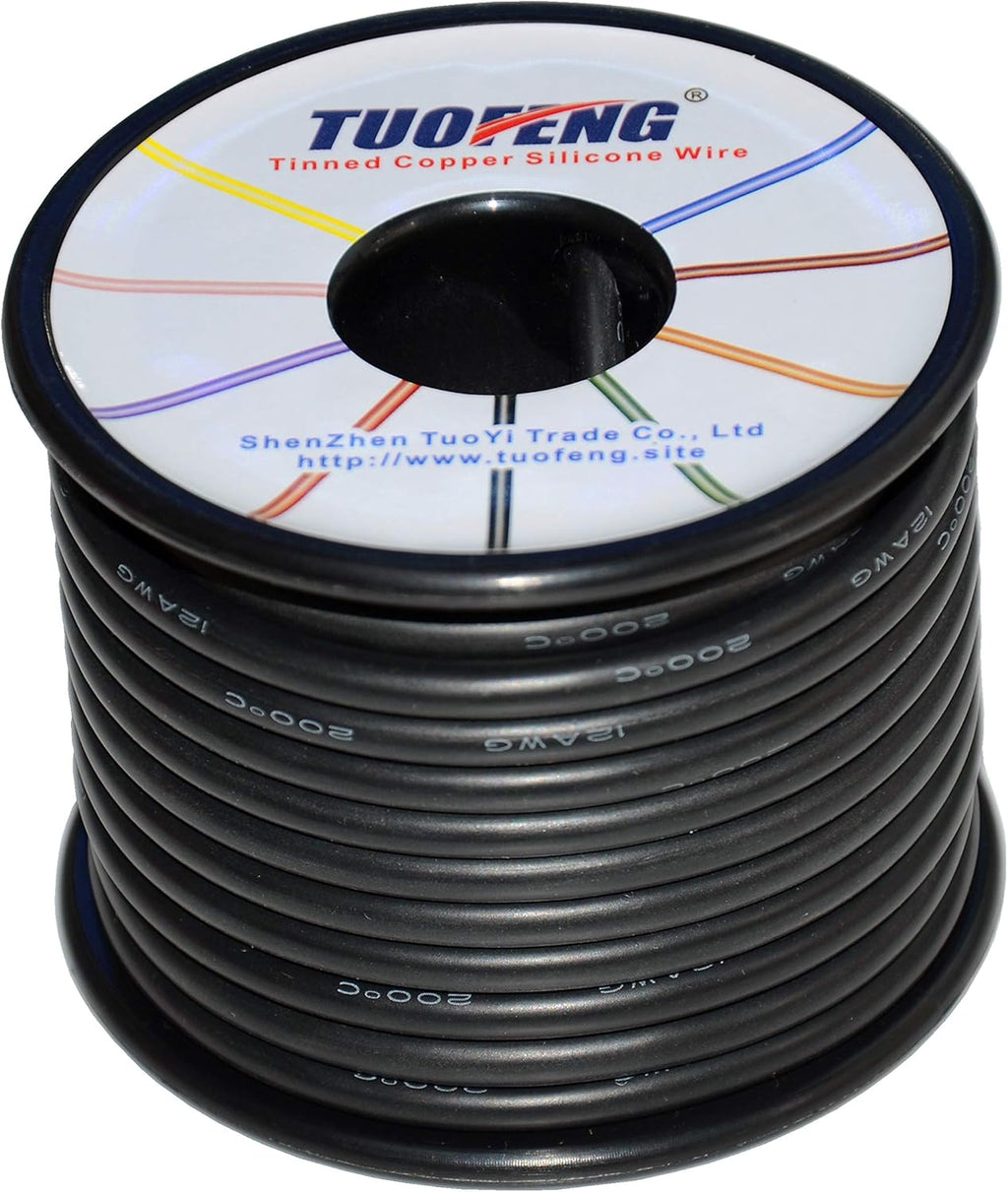 12 AWG Silicone Wire 70 feet Tinned Copper Stranded Wire High Temperature Resistance Pack of 2 D648