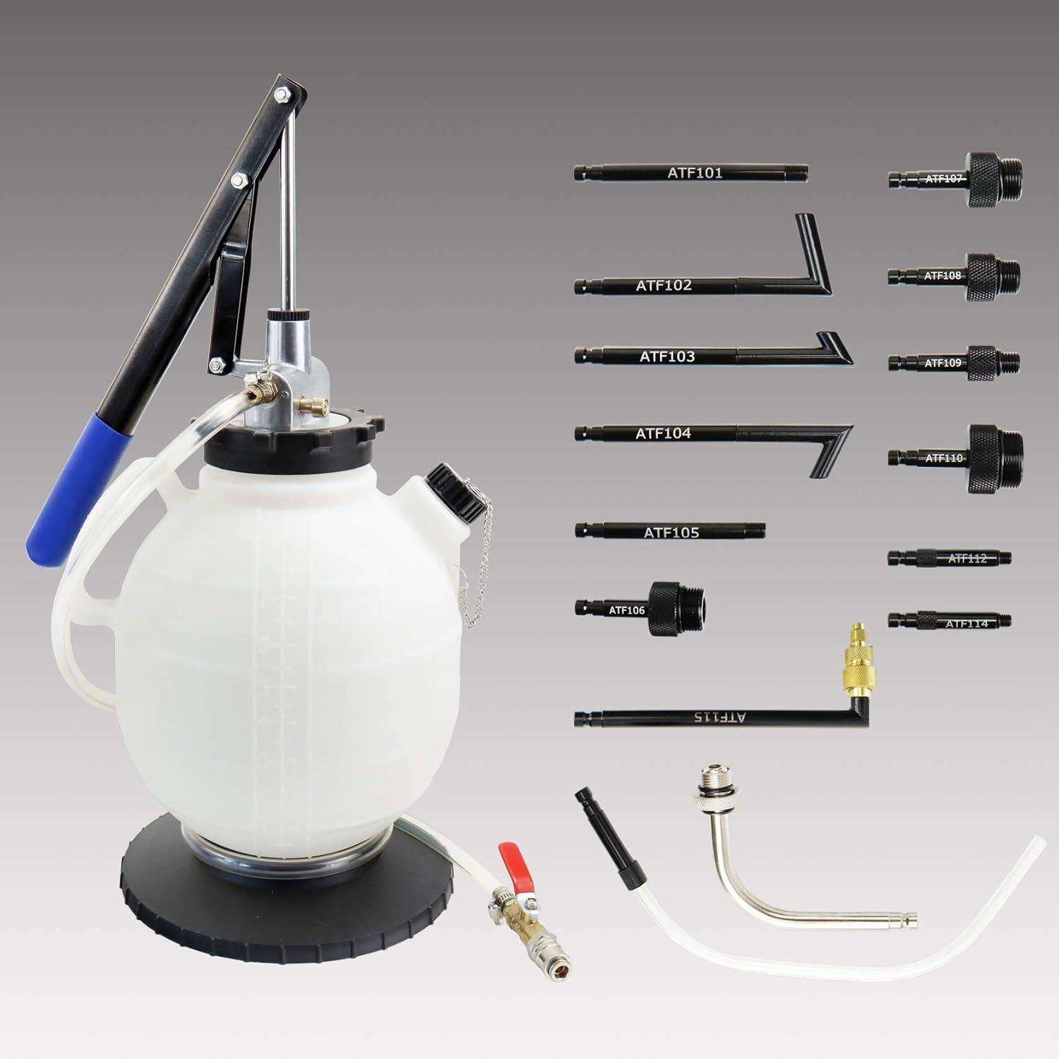 7.5L Manual Automatic Transmission Fluid Refill Pump Set with 15PCS Adapters M3348