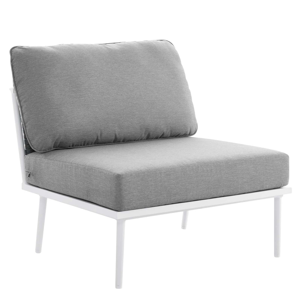 White Gray 7 Piece Aluminum Outdoor Sectional Sofa Set L137