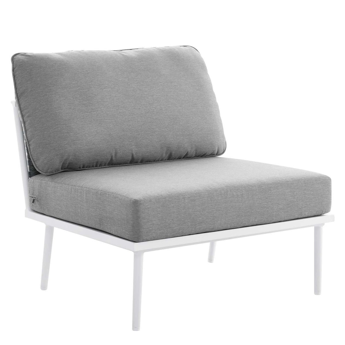 White Gray 7 Piece Aluminum Outdoor Sectional Sofa Set L137