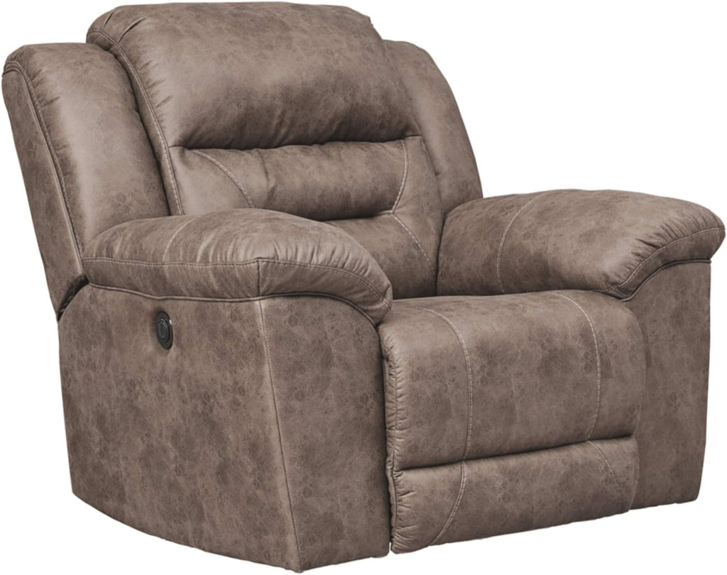 Faux Leather Power Rocker Recliner, Dark Brown R35652