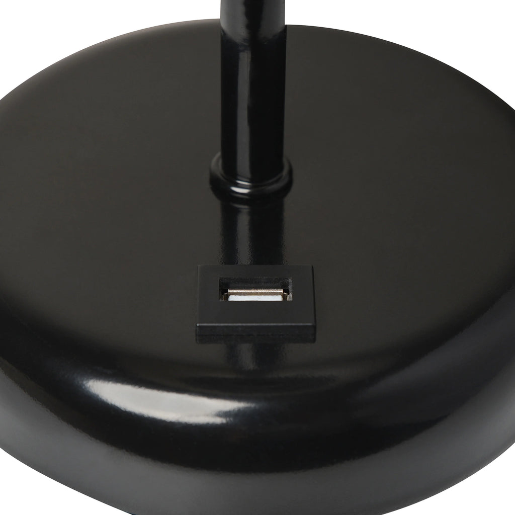 Black Stick Lamp with Fabric Shade O794