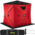 Red 2-Person Ice Fishing Tent with Carrying Bag H292