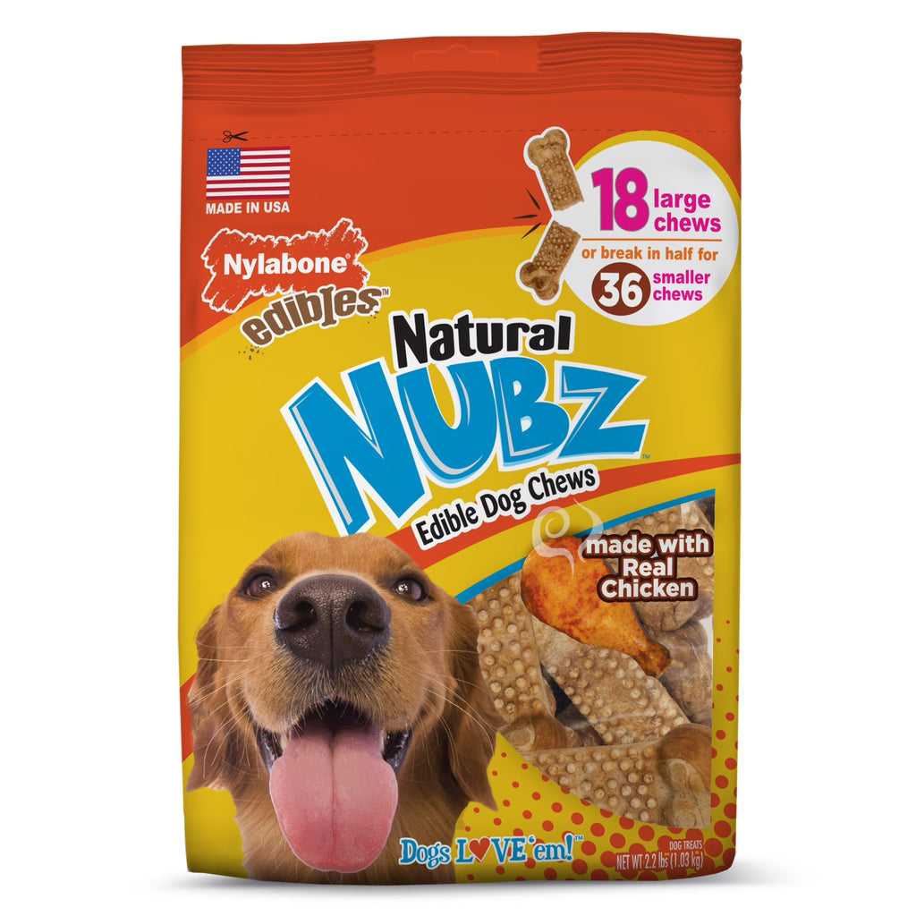 Large Edible Dog Chew Treat, Chicken Flavor, 2.2 Lbs. (18 Count) F40186