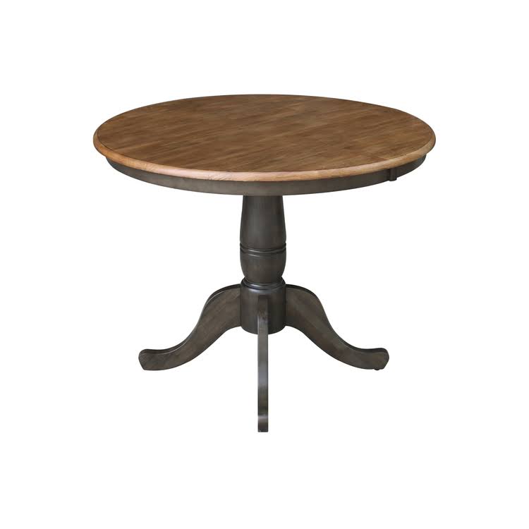 White/Heather Gray Round Top Pedestal Table J58949