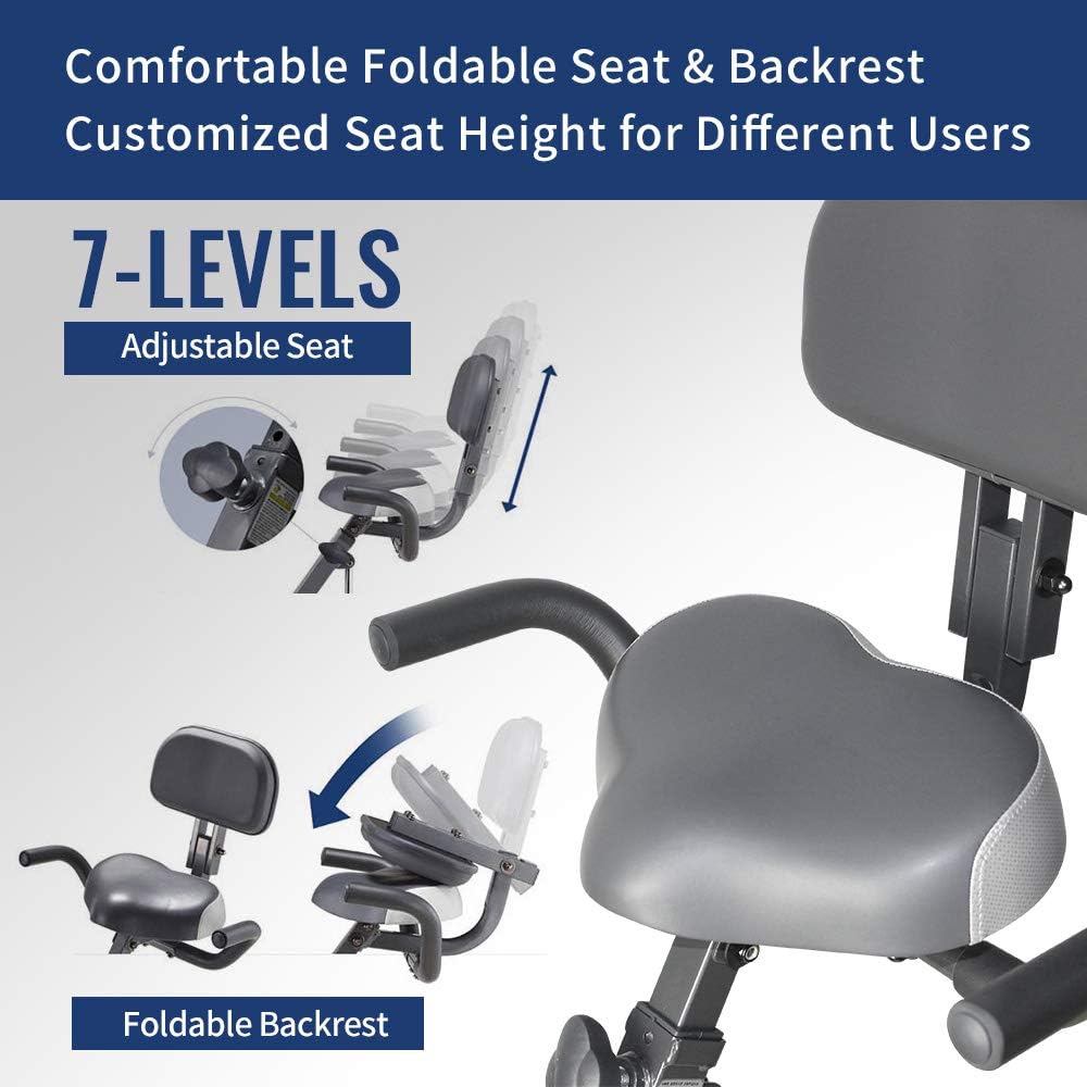 Blue Folding Exercise Bike with LCD Monitor G271822