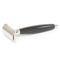 Palladium-Plated Double-Edge Safety Razor with Retro Pinstripe Handle P256