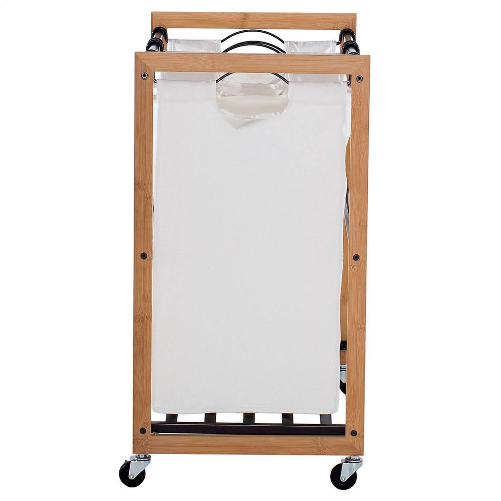 Bamboo Laundry Cart with 3 Bags J934455