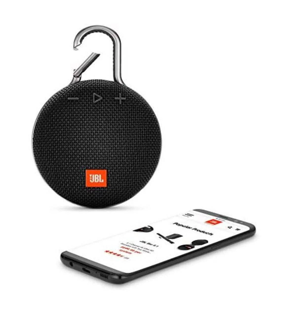 Black Portable Bluetooth Speaker with Carabiner G150