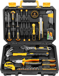100 Piece General Household Hand Tool Kit with Plastic Tool Box Storage Y9472