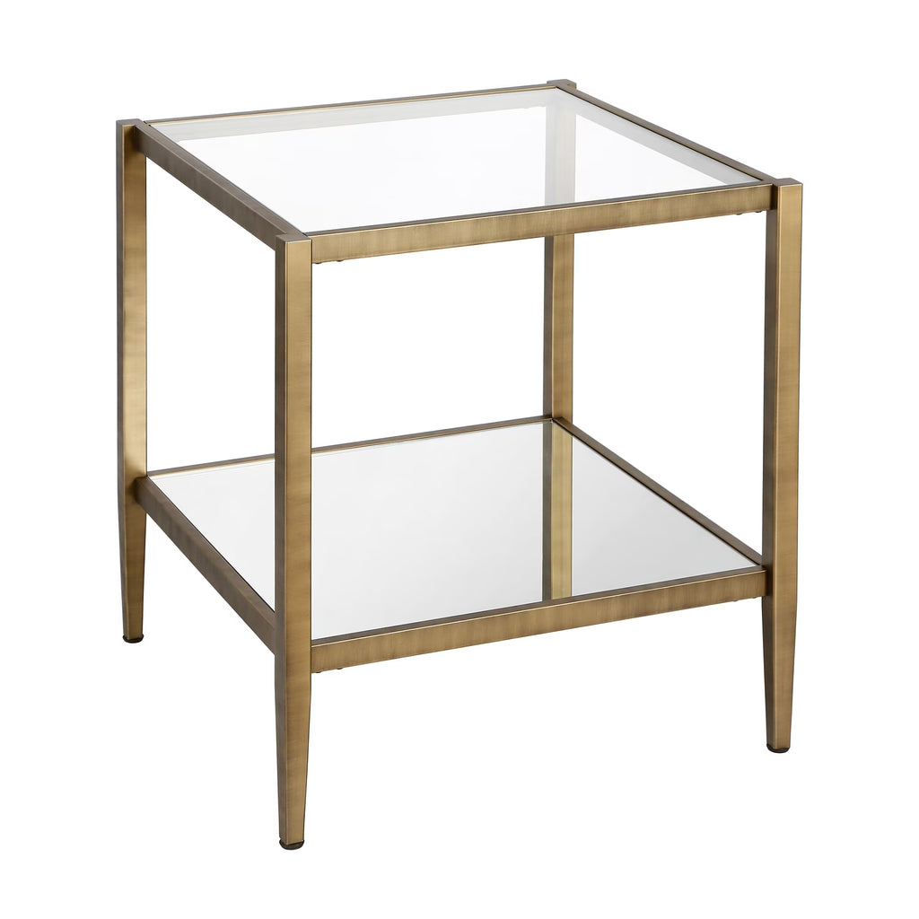 Brass Metal/Glass Side Table Y53014