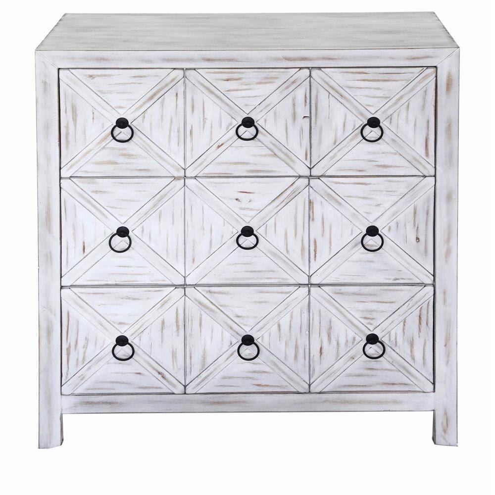 White Three Drawer Wood Cabinet V925