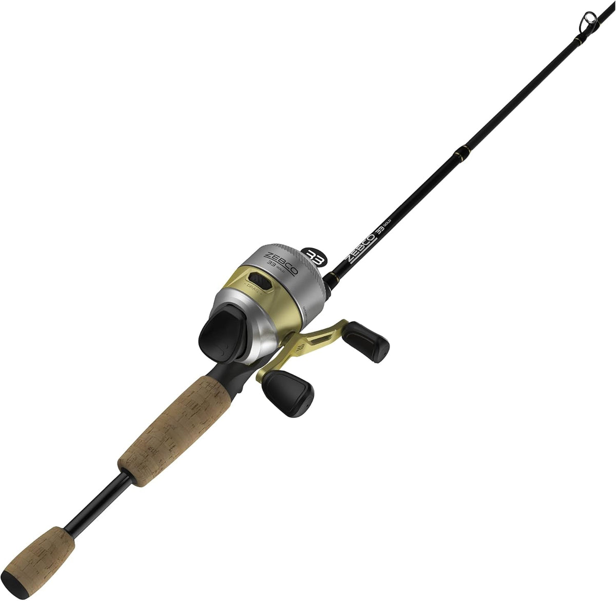 Fiberglass Spincast Reel and 2-Piece Fishing Rod Combo with Cork Handle Q576