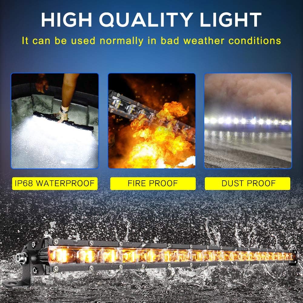 26 inch Slim Combo Beam LED Light Bar with Mounting Brackets, Pack of 2 X833