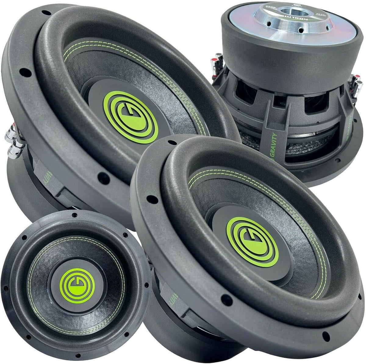 2X Gravity 10 Inch 2000 Watt Car Audio Subwoofer Pair 4 Ohm DVC H218