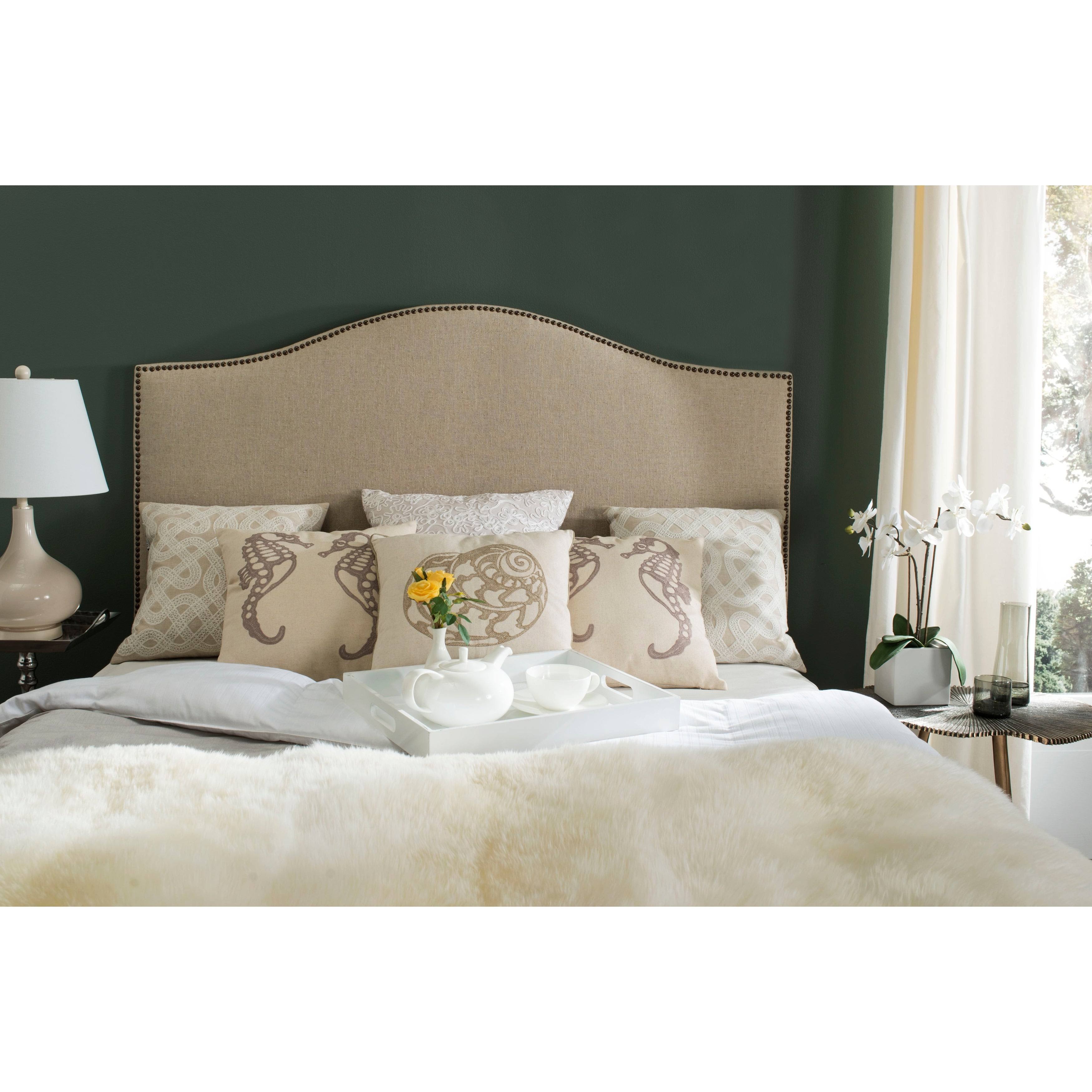 Hemp Queen Headboard Brass Nail Head V36428