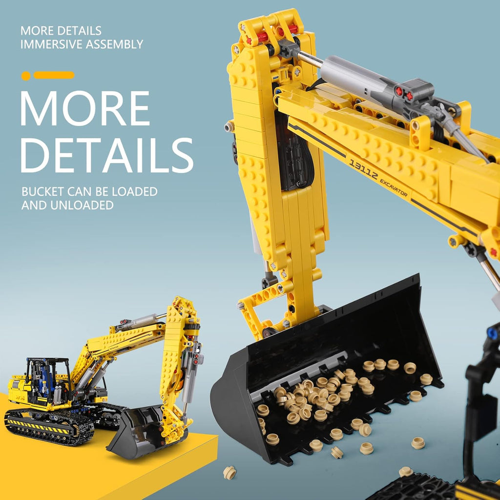 Excavators Building Kits, 1828 Pieces with Motor/APP Remote Control U606