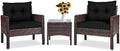 3 Piece Outdoor Rattan Sectional Sofa Set with Seat Cushions C808