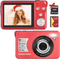 Red 48MP Compact Digital Camera with 16X Digital Zoom, 32GB SD Card, Pack of 2 J833188