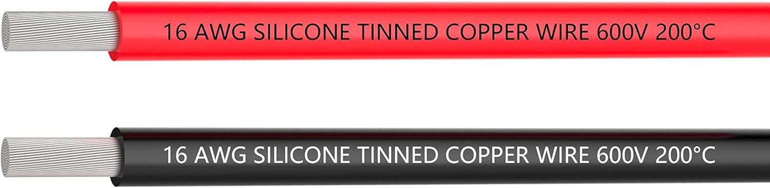 12 AWG Silicone Wire 70 feet Tinned Copper Stranded Wire High Temperature Resistance Pack of 2 D648