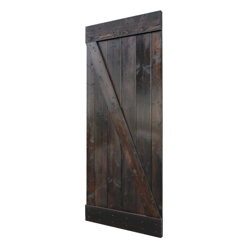 Paneled Wood Barn Door with Installation Hardware Kit - 36 x 84 Q81098