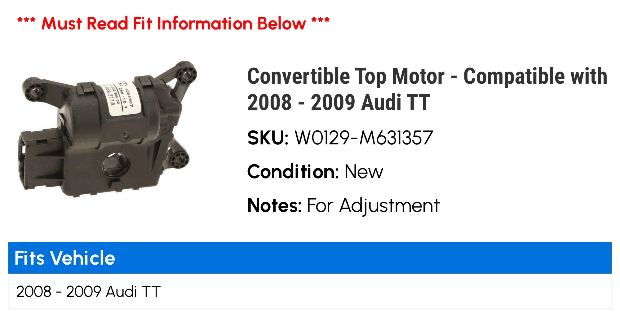 Convertible Top Motor X410700