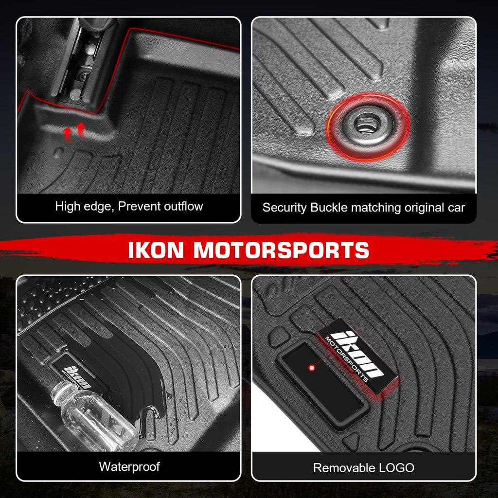 Black TPE 4PC Floor Mats for 2022-2023 Tesla Model X 6 Seats H4357