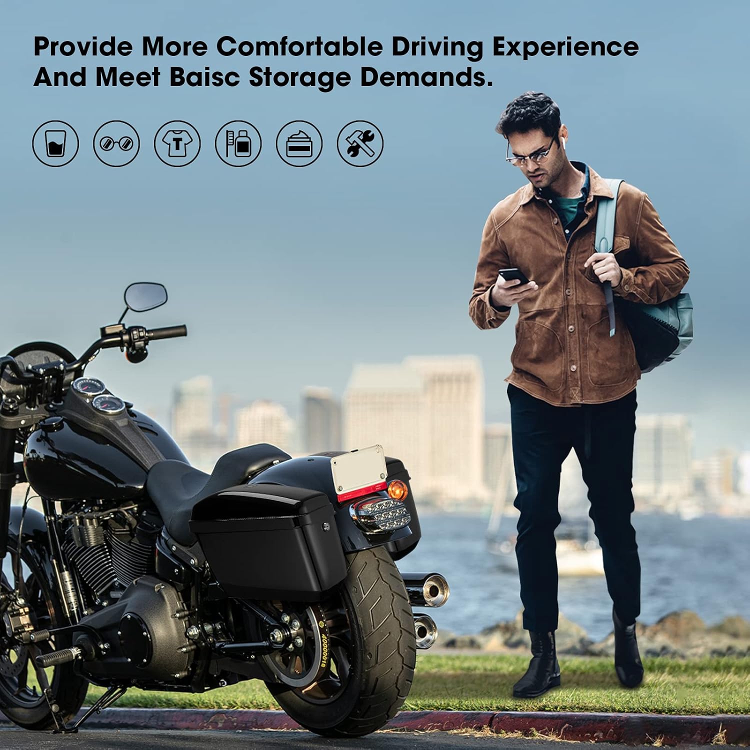 Motorcycle Hard Saddlebags with Mounting Kits R131