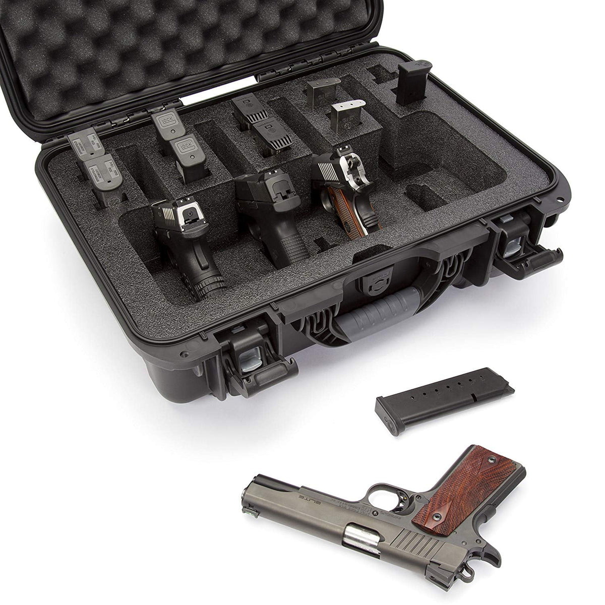 Black Waterproof Gun Case with Custom Foam Insert K37469