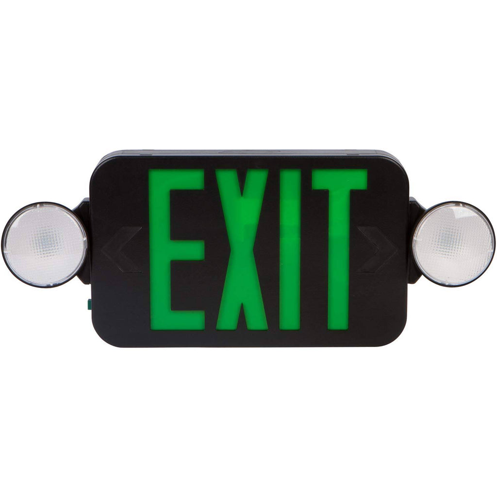 Micro Combo LED Exit Emergency Light Black Housing F361