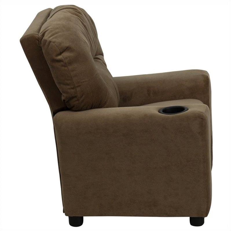 Brown Kids Recliner with Cup Holder F6061