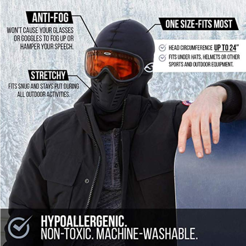 2x Men’s Cold Weather Balaclava Face Mask Winter Windproof Fleece Ski Mask U262