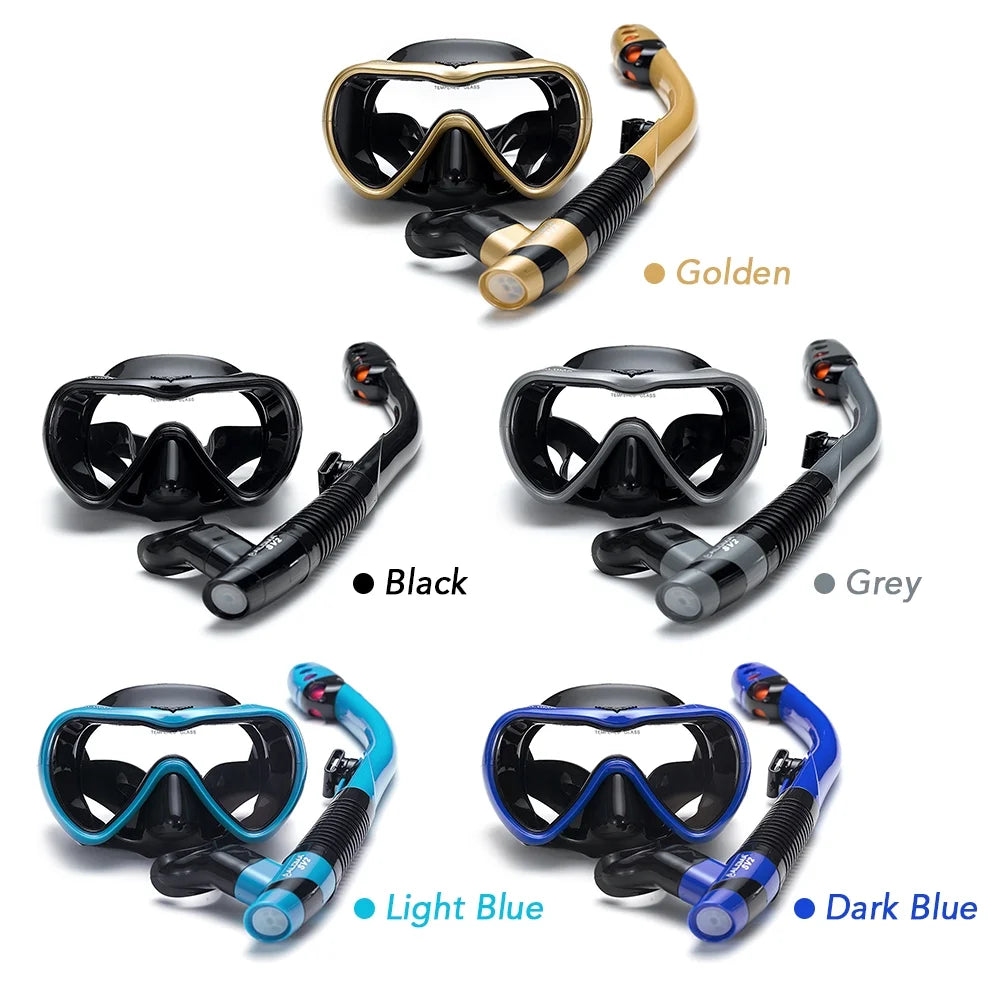 Leakproof Snorkel Set with Anti fog Goggles and Snorkel Tube O945773