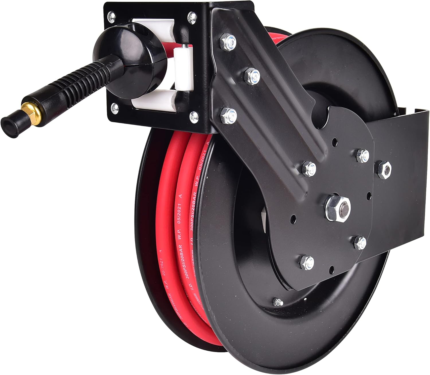 3/8 in x 25 ft Retractable Air Hose Reel, Wall Mount, 300 PSI, Pack of 2 R4649