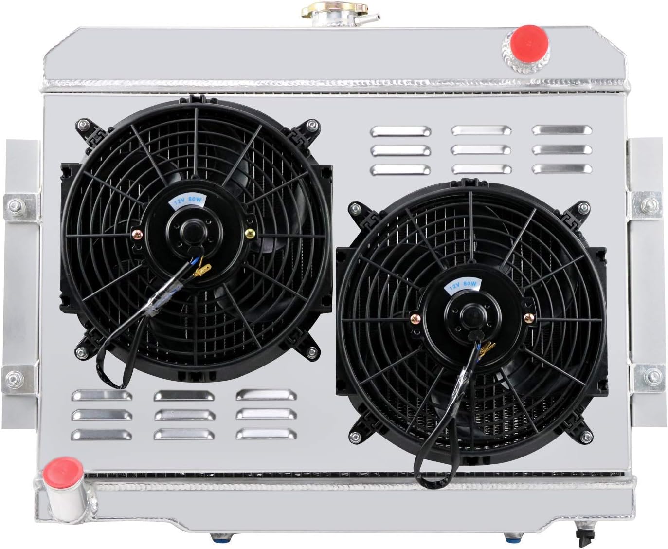 3 Row Aluminum Radiator with Shroud and 2x12'' Fan R7349